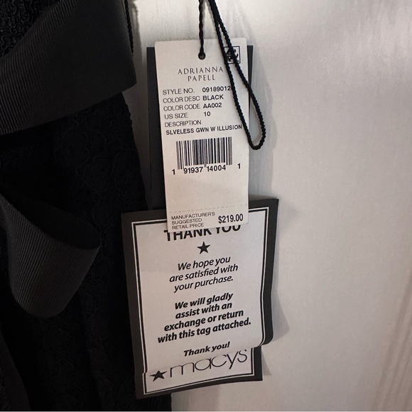 NWT ADRIANNA PAPELL Black Lace Gown - Picture 6 of 6